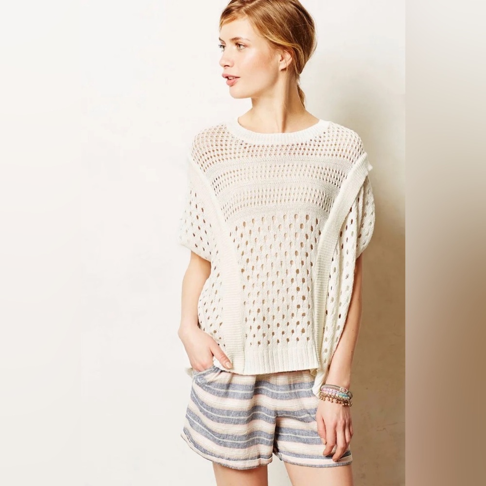 Anthropologie One Grey Day Springtide Poncho NIP